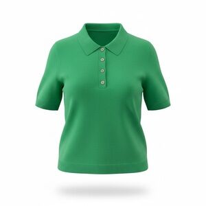 Tahari 100% cashmere Green Polo Women's Top NWT